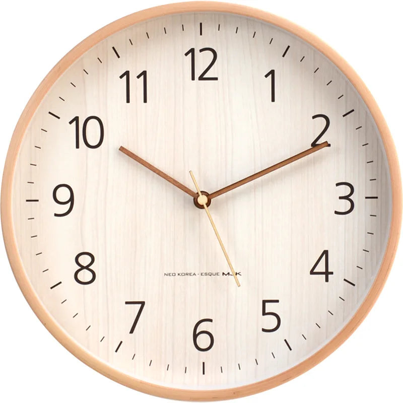 Wooden Simple Modern Wall Clock Living Room Creativity Fashion Watch Nordic Clock Bedroom Mute Living Room Decoration