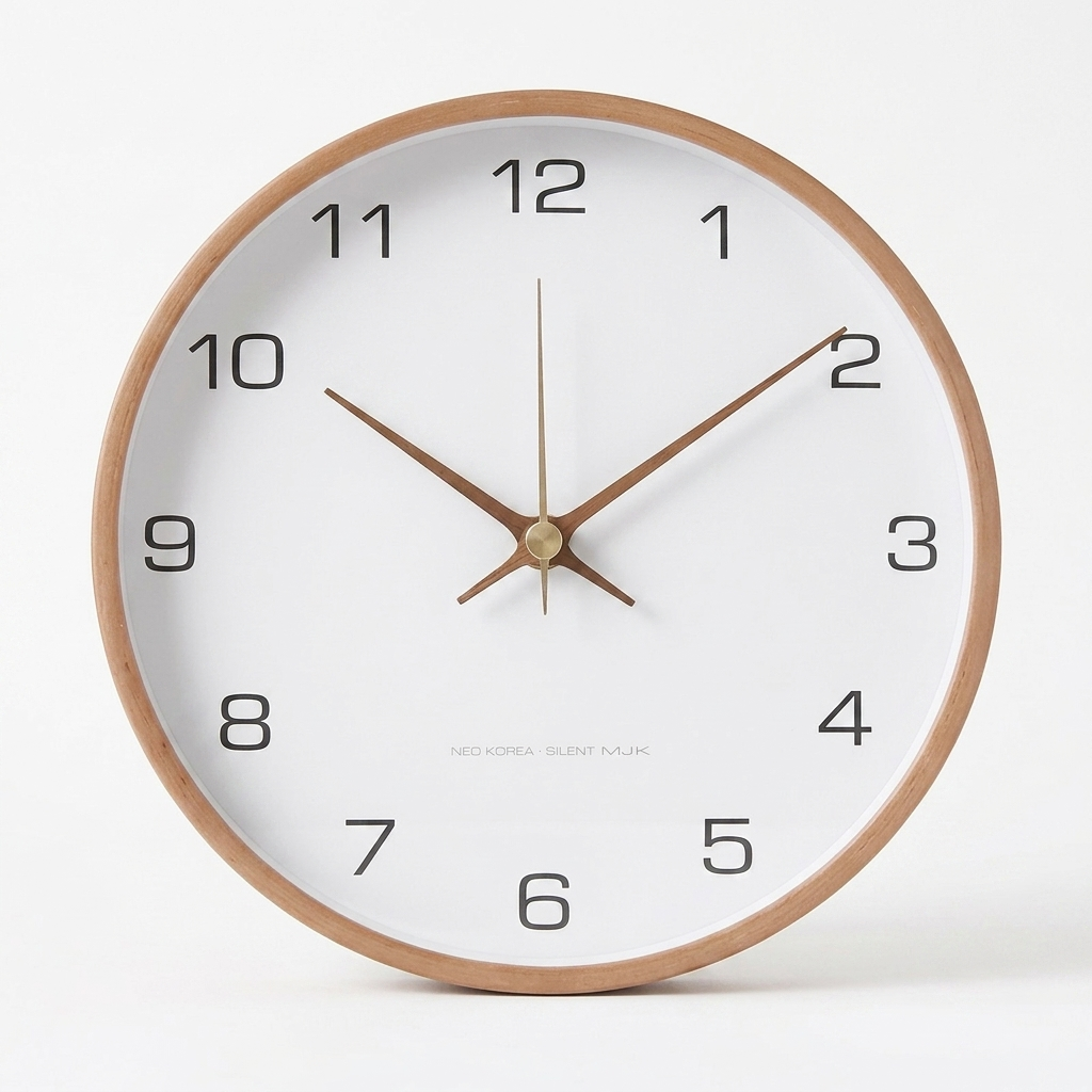 Solid Wood Wall Clock Glass Face – Pact studio image