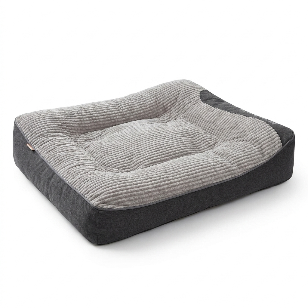 Plush Bolster Dog Bed