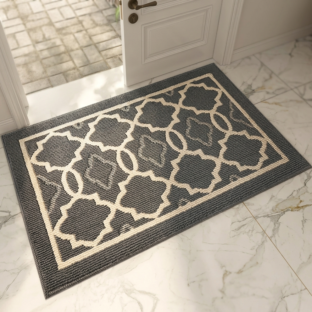Geometric Non-Slip Door Mat