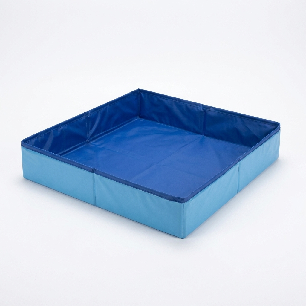 Round foldable dog pool blue