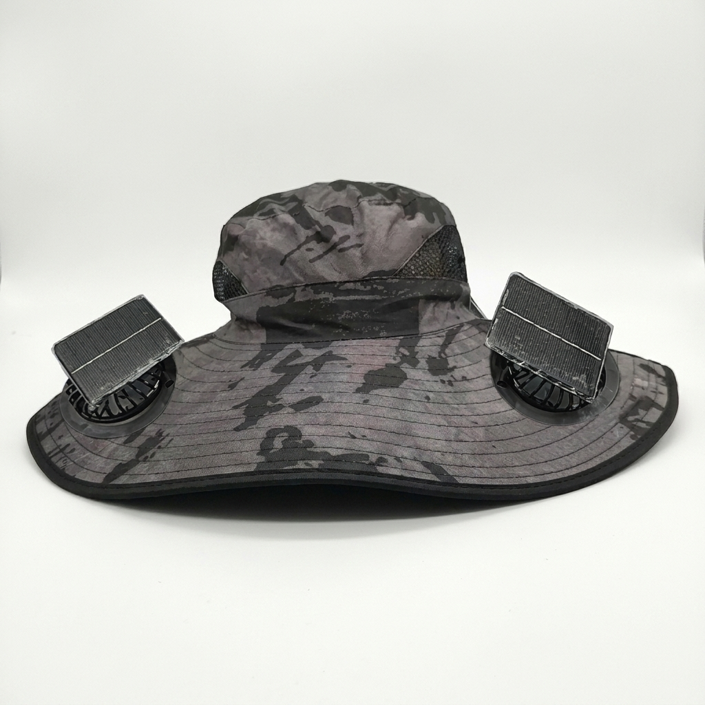 Solar fan sun hat - dark gray