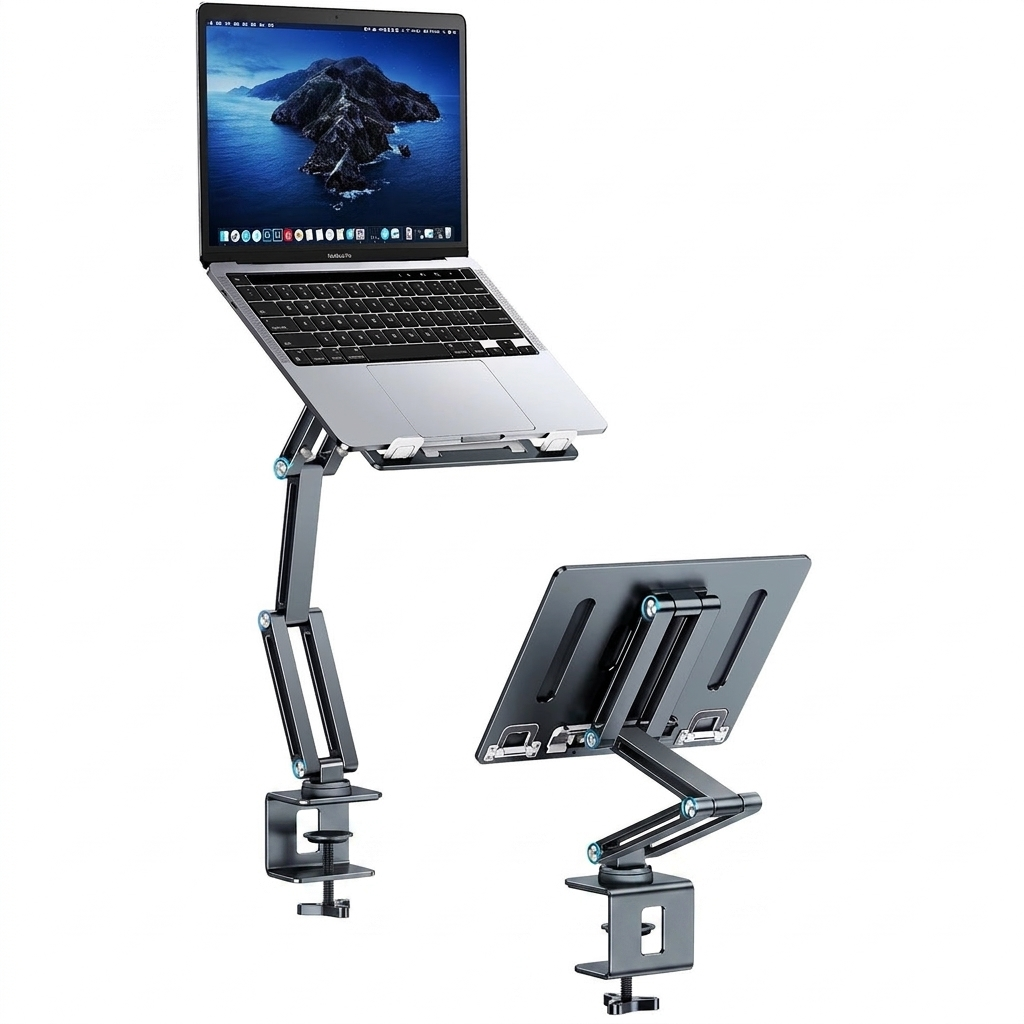Laptop and tablet clamp stand