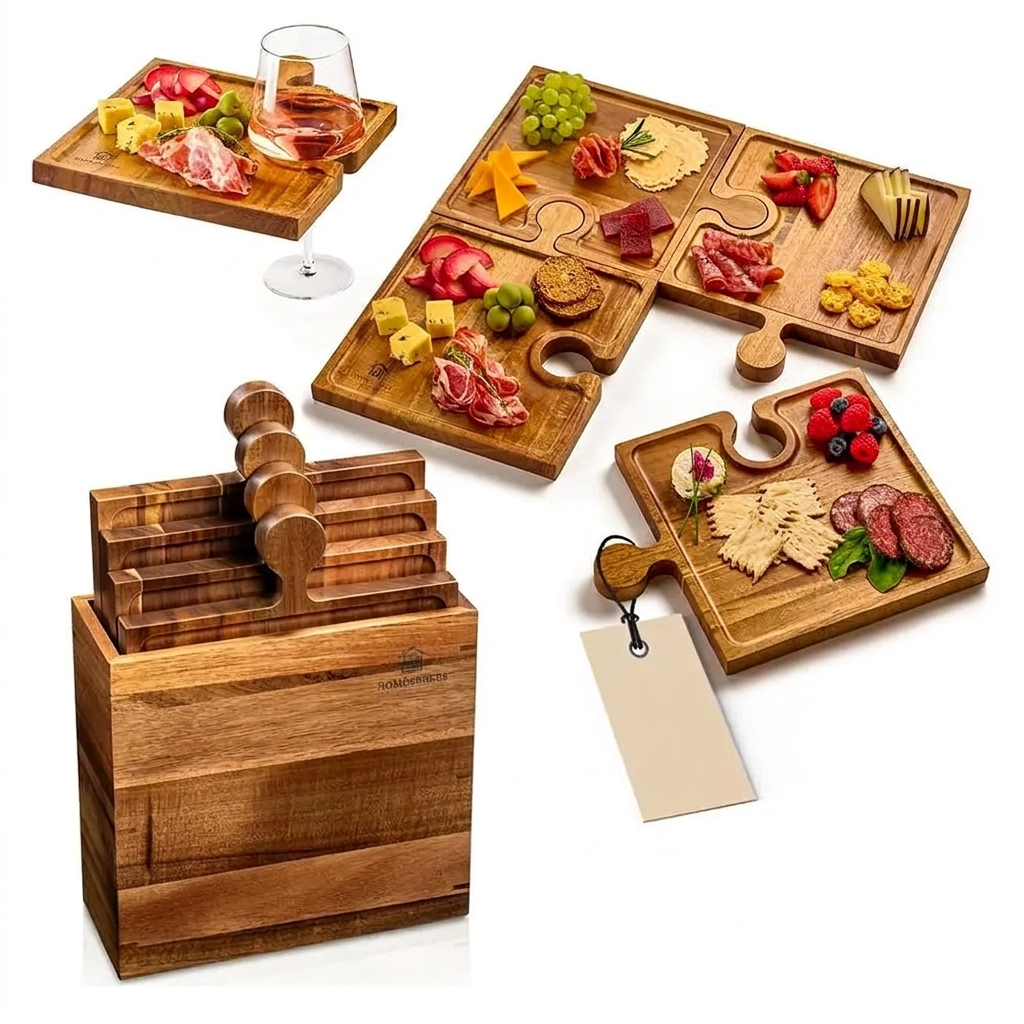 Puzzle charcuterie board set