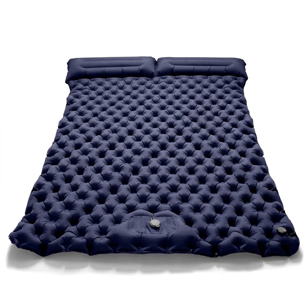 Self-inflating double camping mattress
