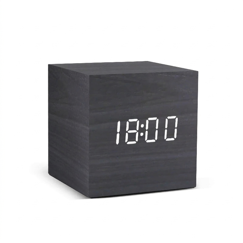 LED Alarm Clock Square Black