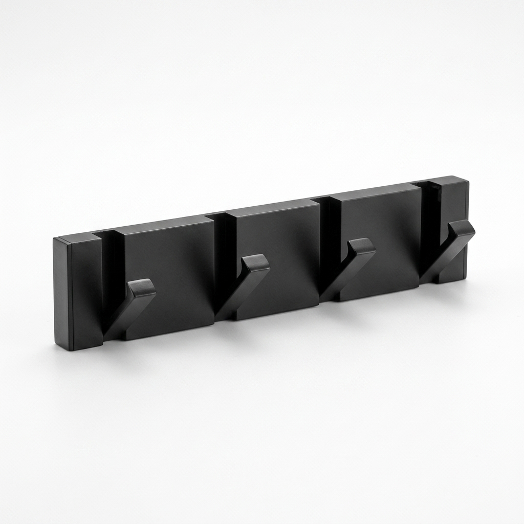 Hook Rack 4 Hooks Black
