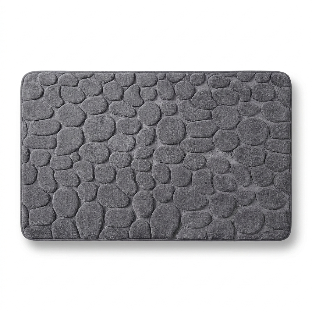 Cobblestone Bath Mat Grey