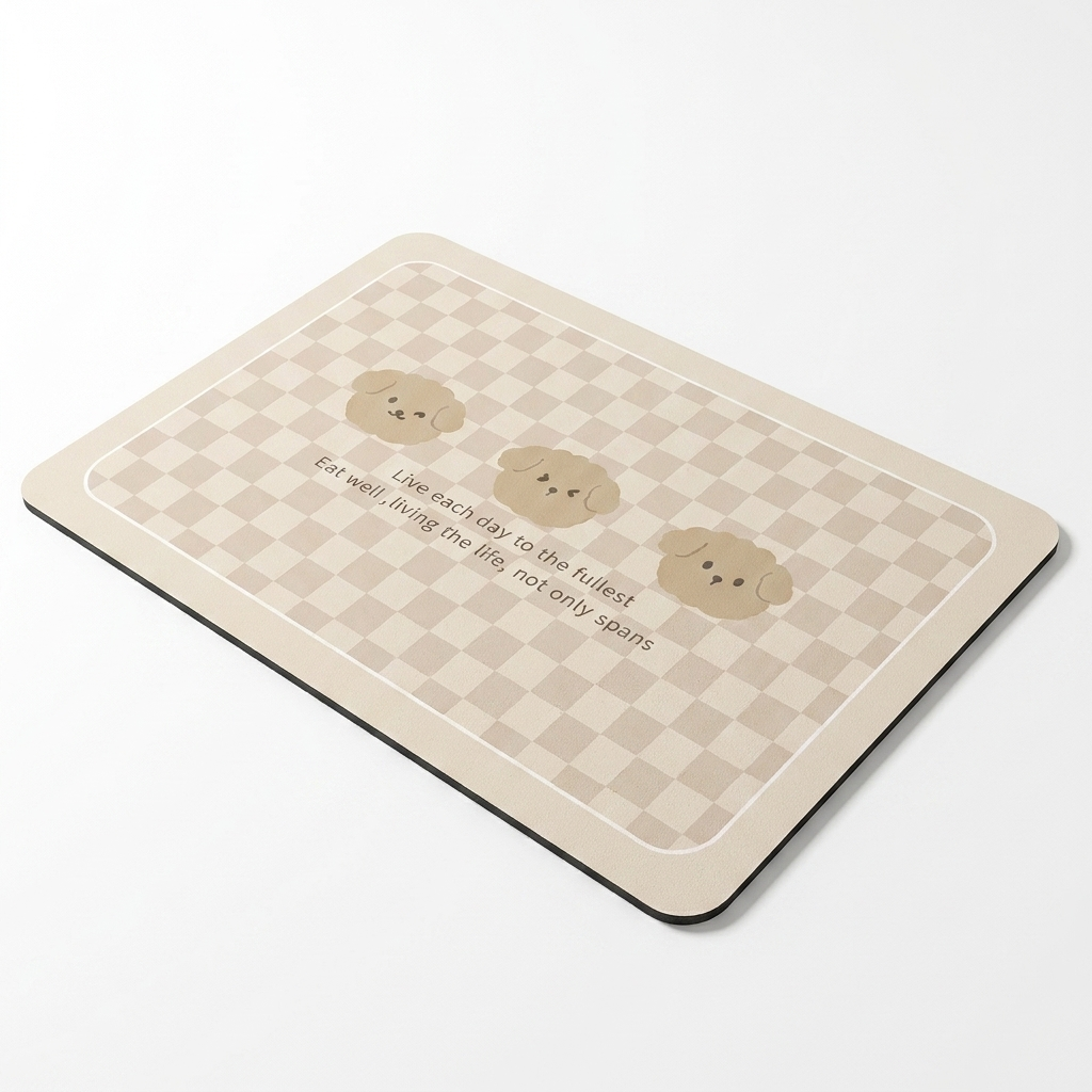 Coffee Mat 3-Dog Off-White