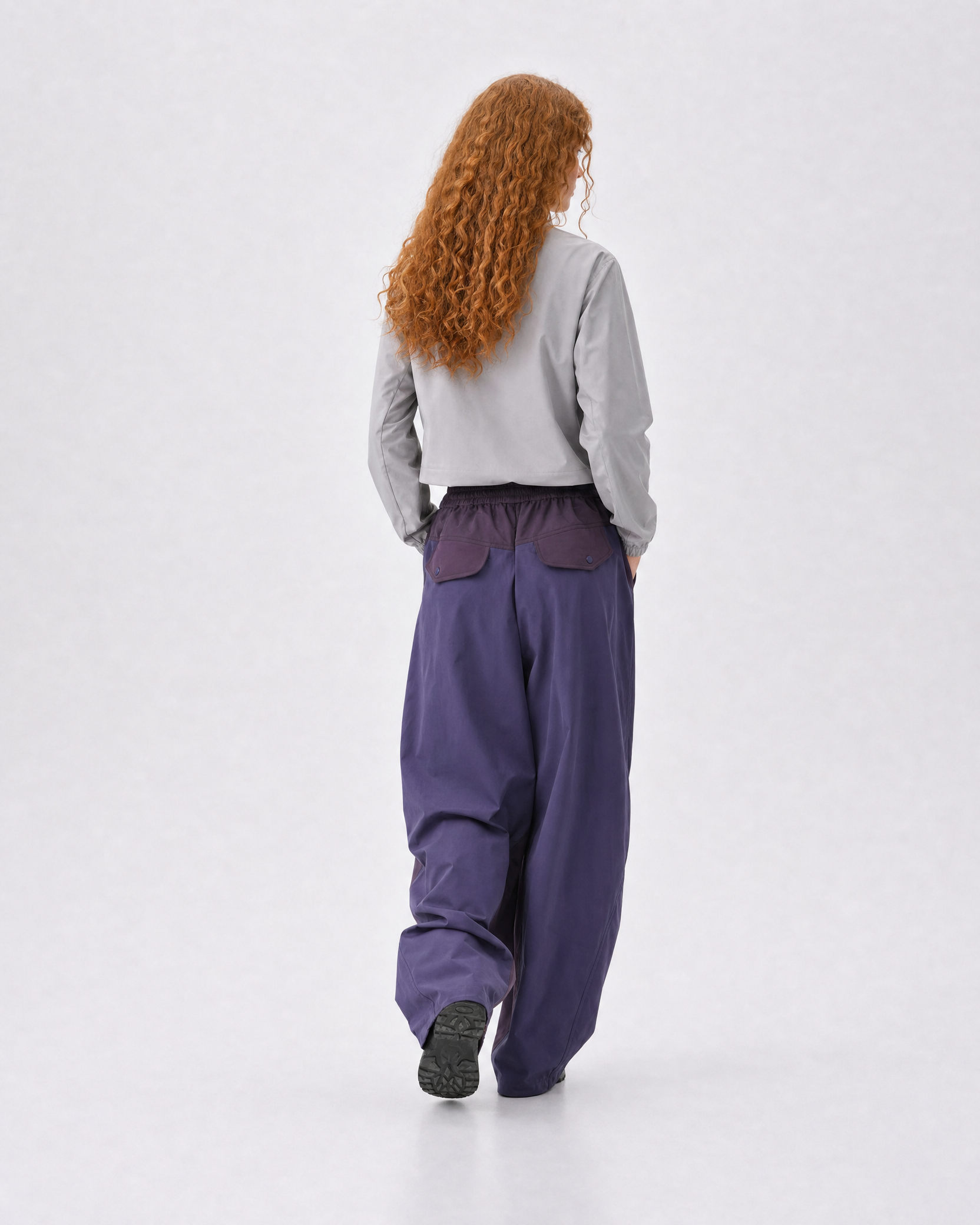 Pact wide-leg techwear cargo trousers — Purple # Colour_Purple