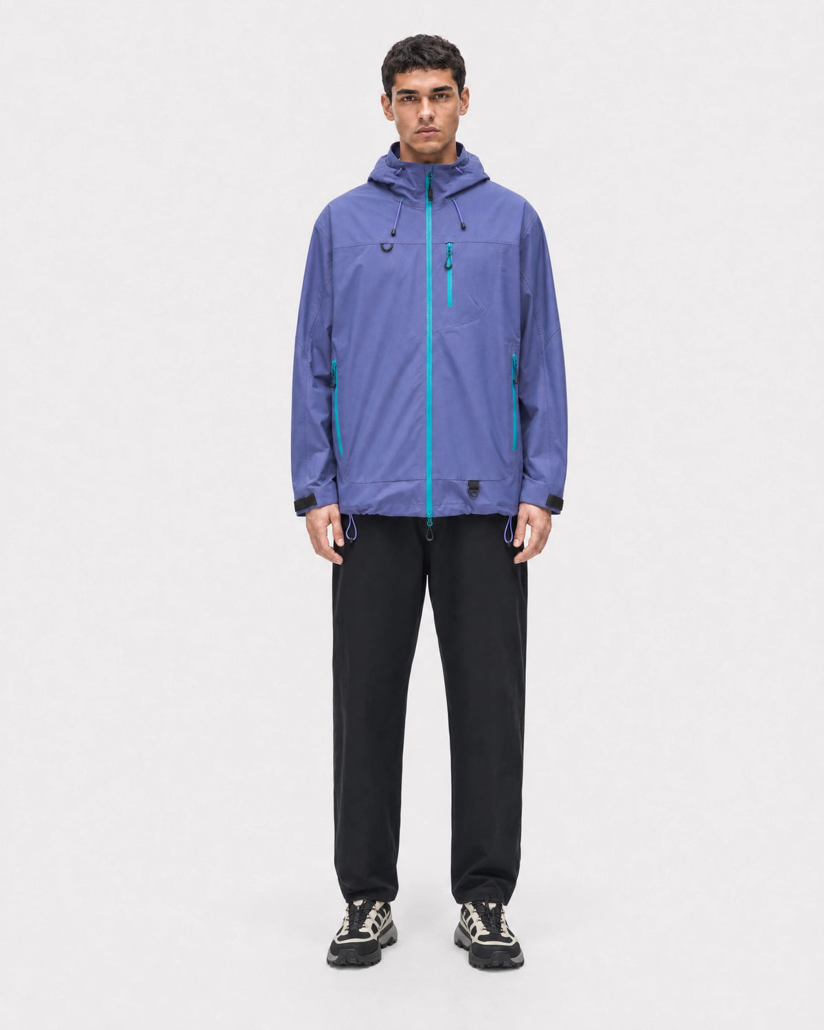 Pact Unisex Water-Repellent Hooded Windbreaker in Purple, front # Colour_Purple