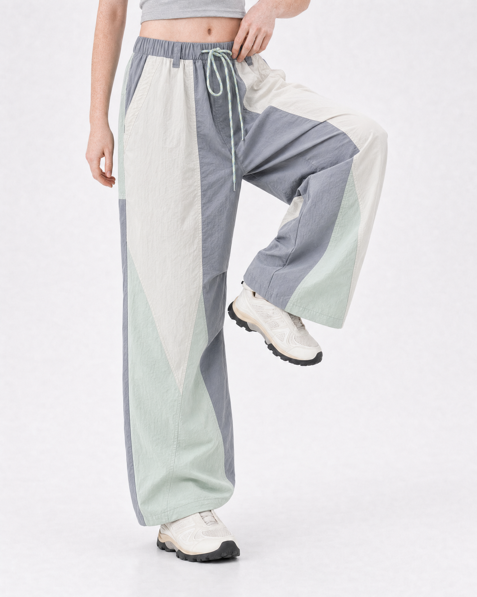 Pact wide-leg techwear cargo trousers — Green # Colour_Green
