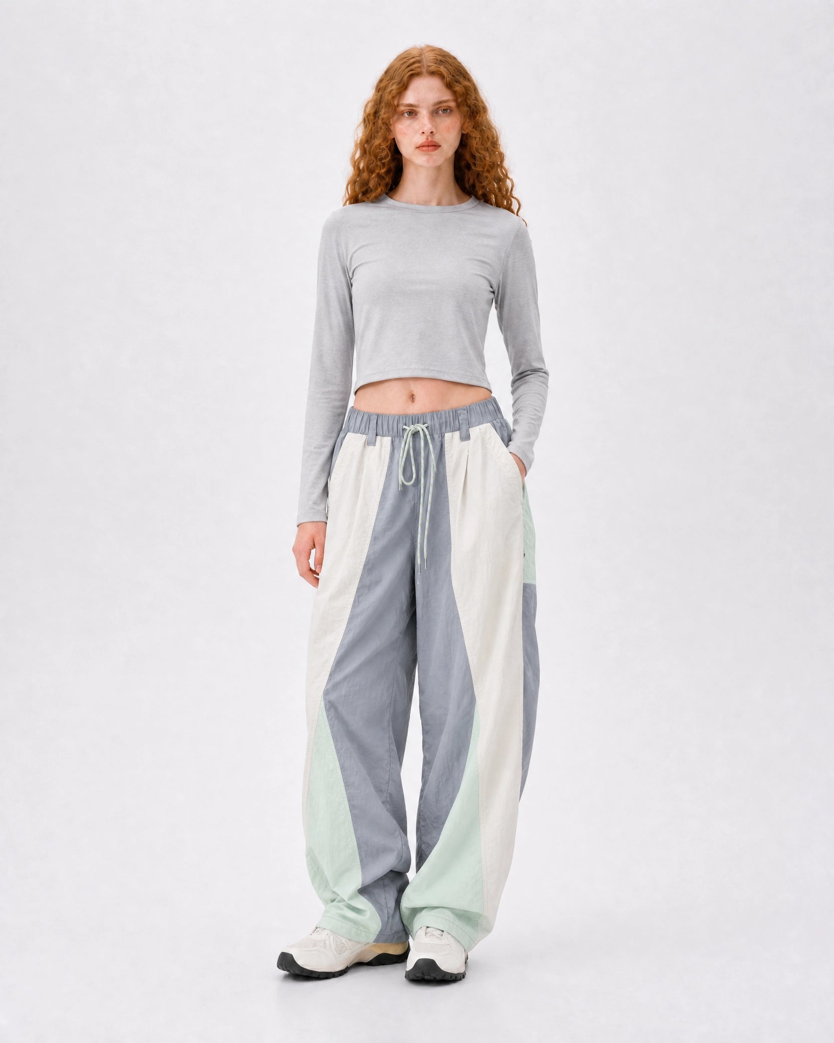 Pact wide-leg techwear cargo trousers — Green # Colour_Green