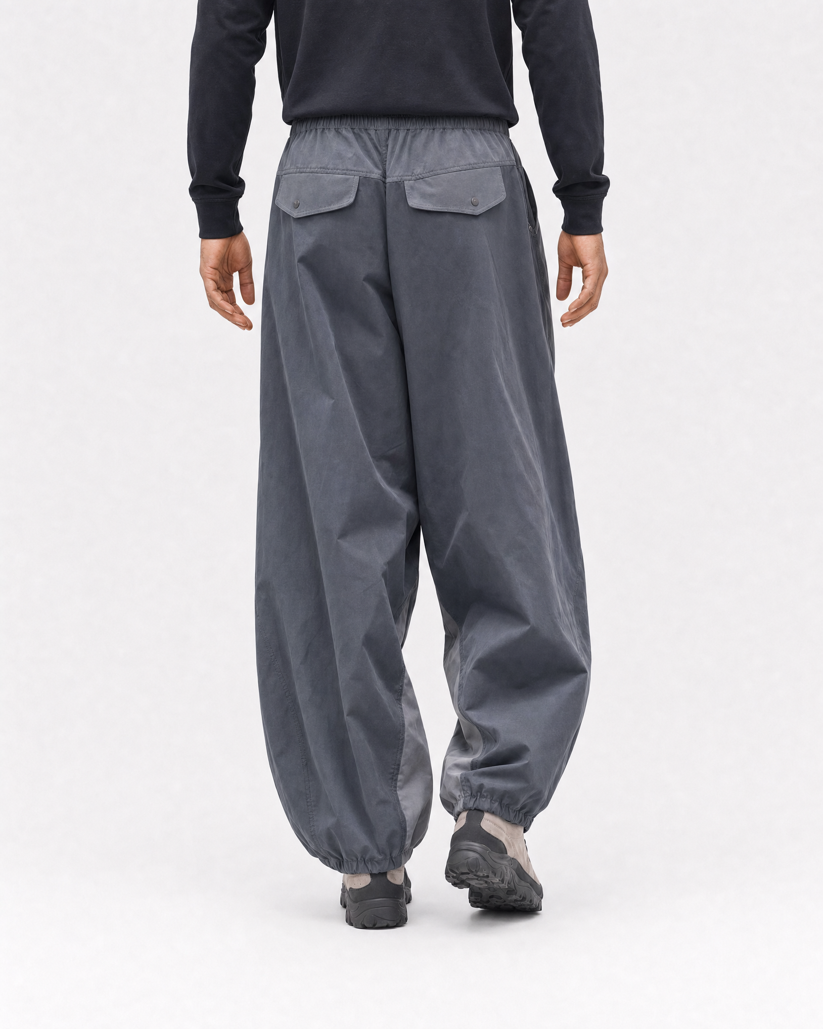 Pact wide-leg techwear cargo trousers — Dark Grey # Colour_Dark Grey