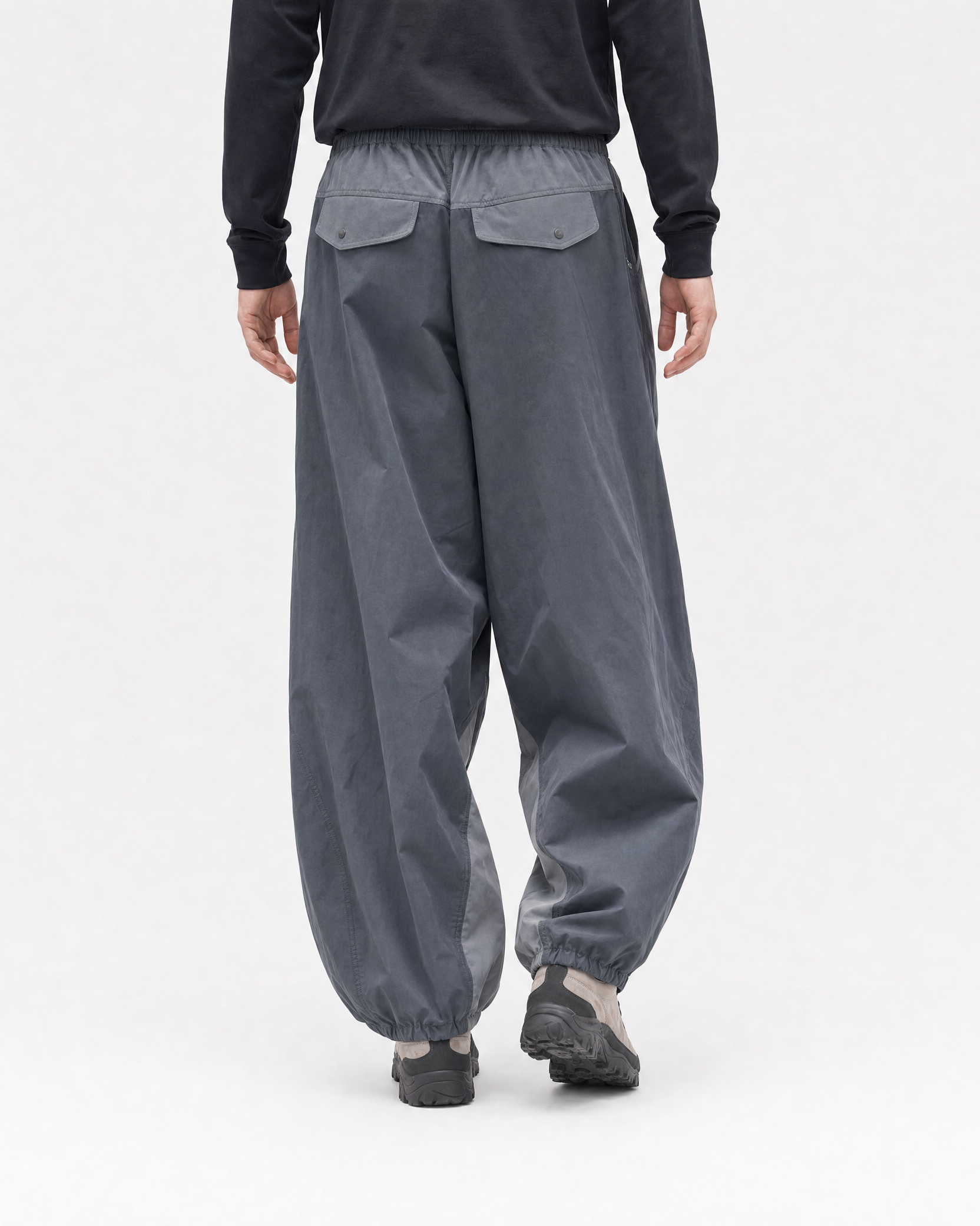 Pact wide-leg techwear cargo trousers — Dark Grey # Colour_Dark Grey
