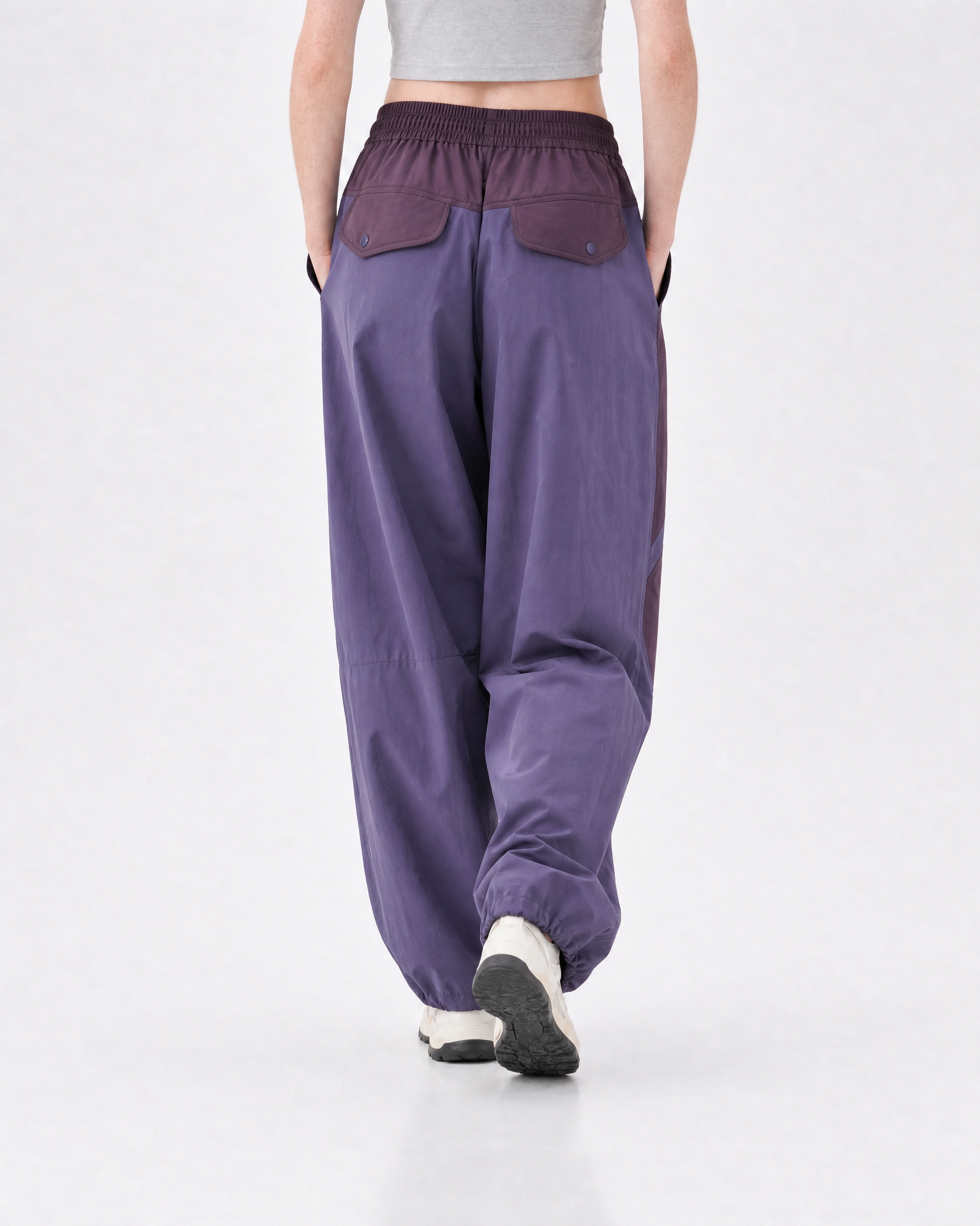 Pact wide-leg techwear cargo trousers — Purple # Colour_Purple