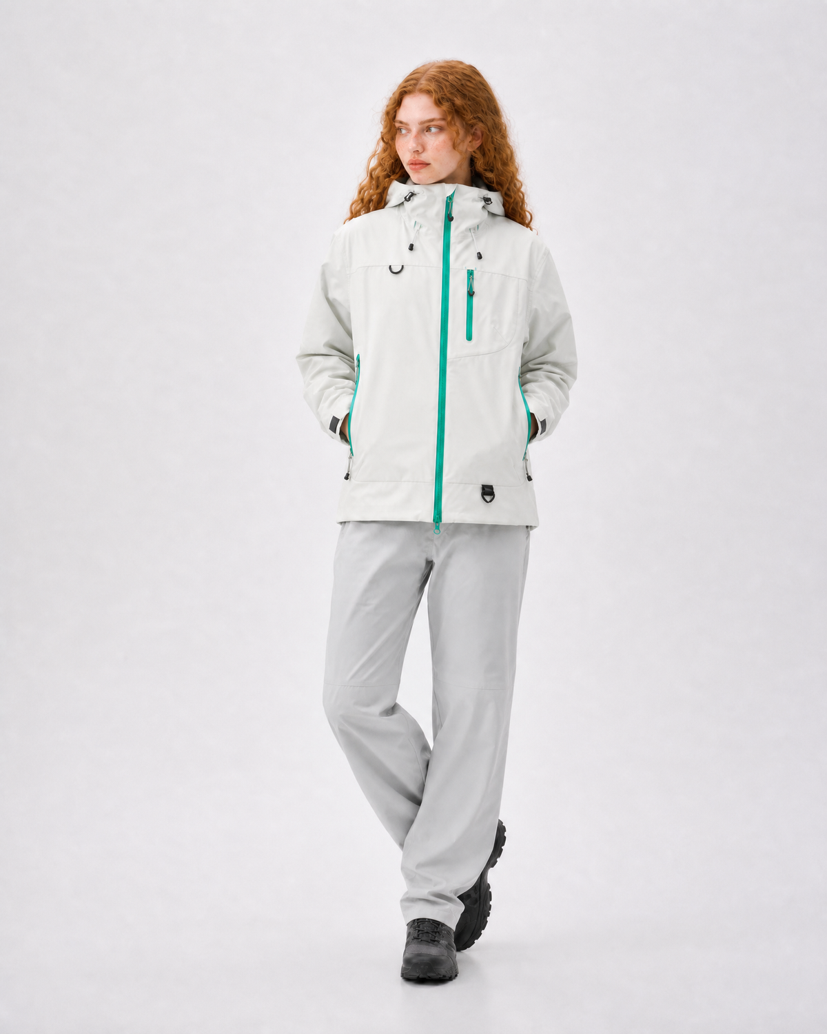 Pact Unisex Water-Repellent Hooded Windbreaker in Grey, lifestyle # Colour_Grey